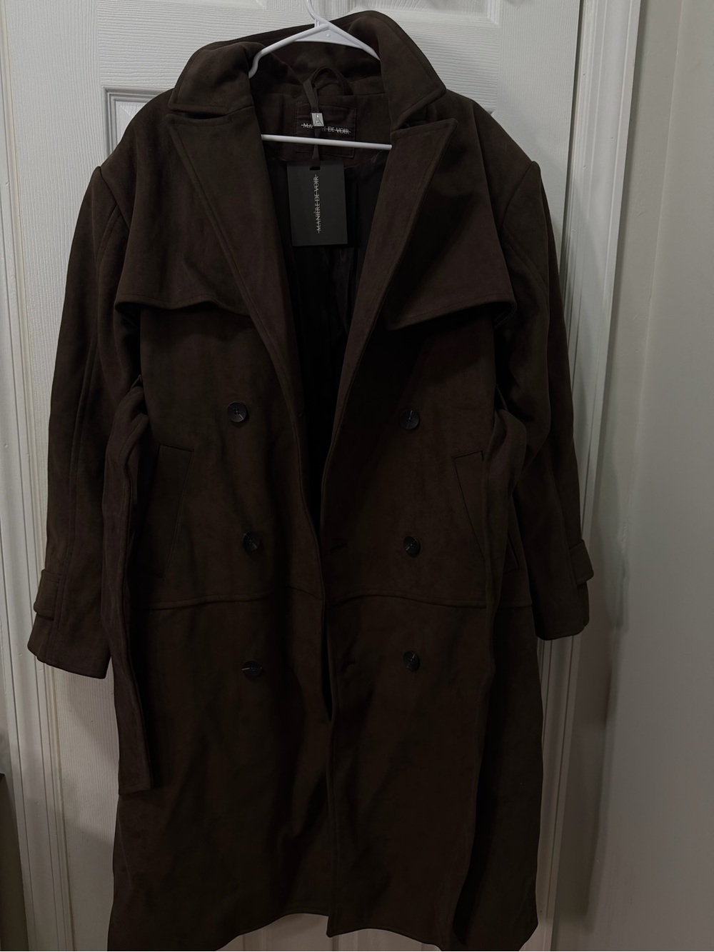 MANIÈRE DE VOIR- Double-Breasted Brown Trench Coat